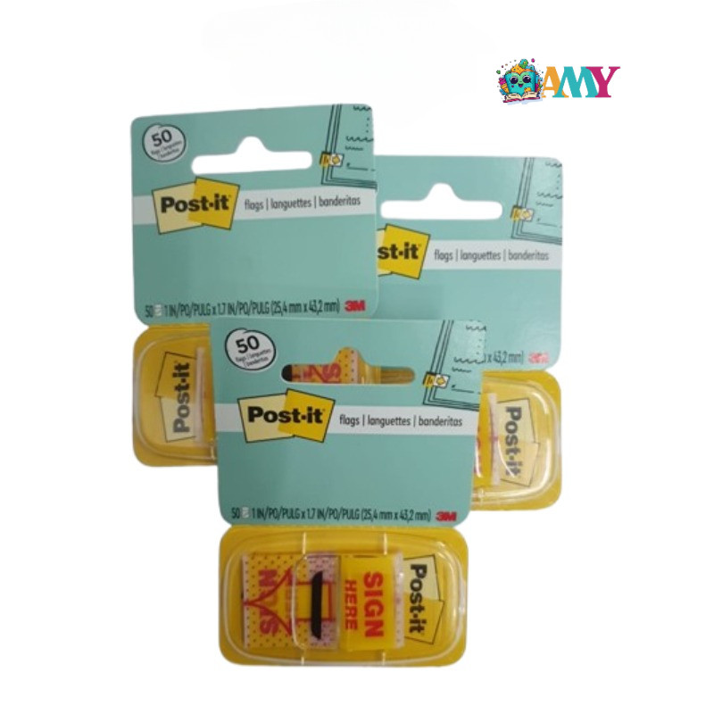 

(1 PAD) 3M POST IT SIGN HERE AMY STASIONARY