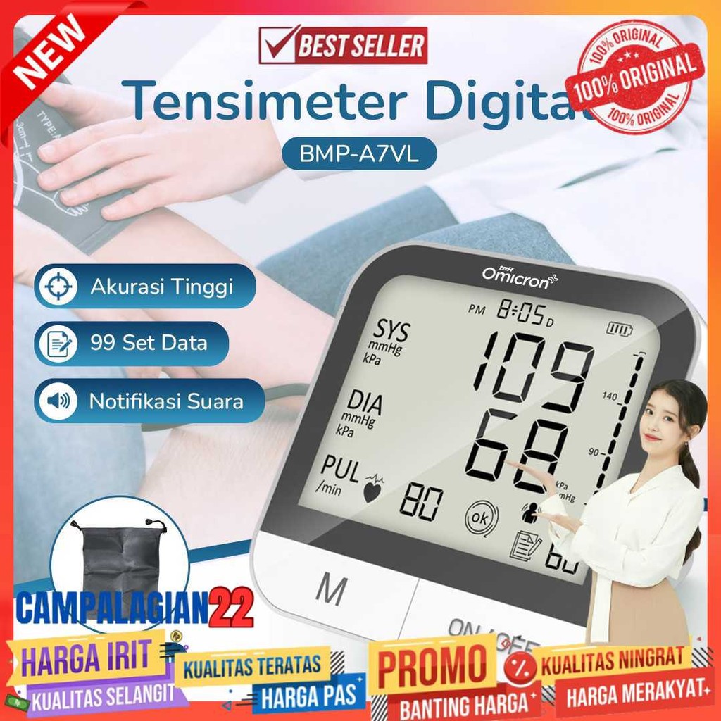 TaffOmicron Tensimeter Digital Pengukur Tekanan Darah English Voice - BMP-A7VL