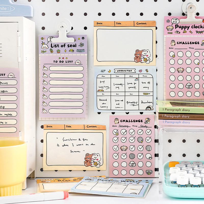 

30Pcs Cute Bear Puppy Sticky Notes Decoration Scrapbooking DIY Collage Weekly Plan To Do List Memo Pad Notepad Kawaii Stationery