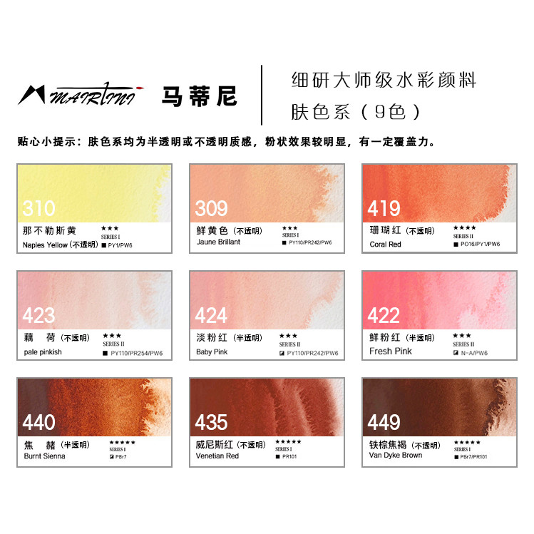 

1pc Genuine Mairtini Artist Skin Portrait Color Watercolor Pigment Master-level Water Color 15ml Single Color Tubes Art Supplies