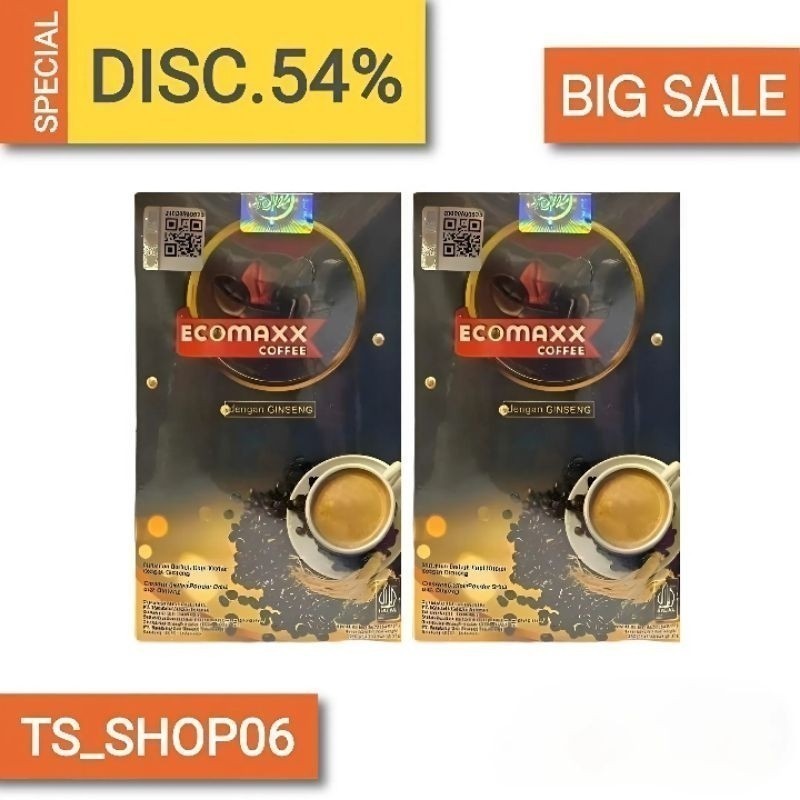 

Ecomaxx coffee original 100% bpom 1 box isi 10 sachet