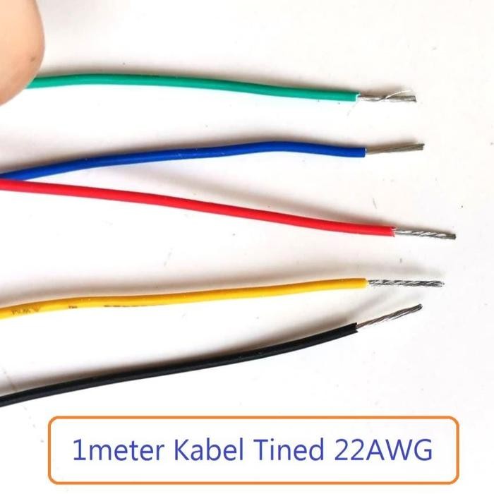 

1Meter Kabel 22awg AWG22 serabut putih Tined Silver Tinned Cu Per - Hitam CARMUDIE