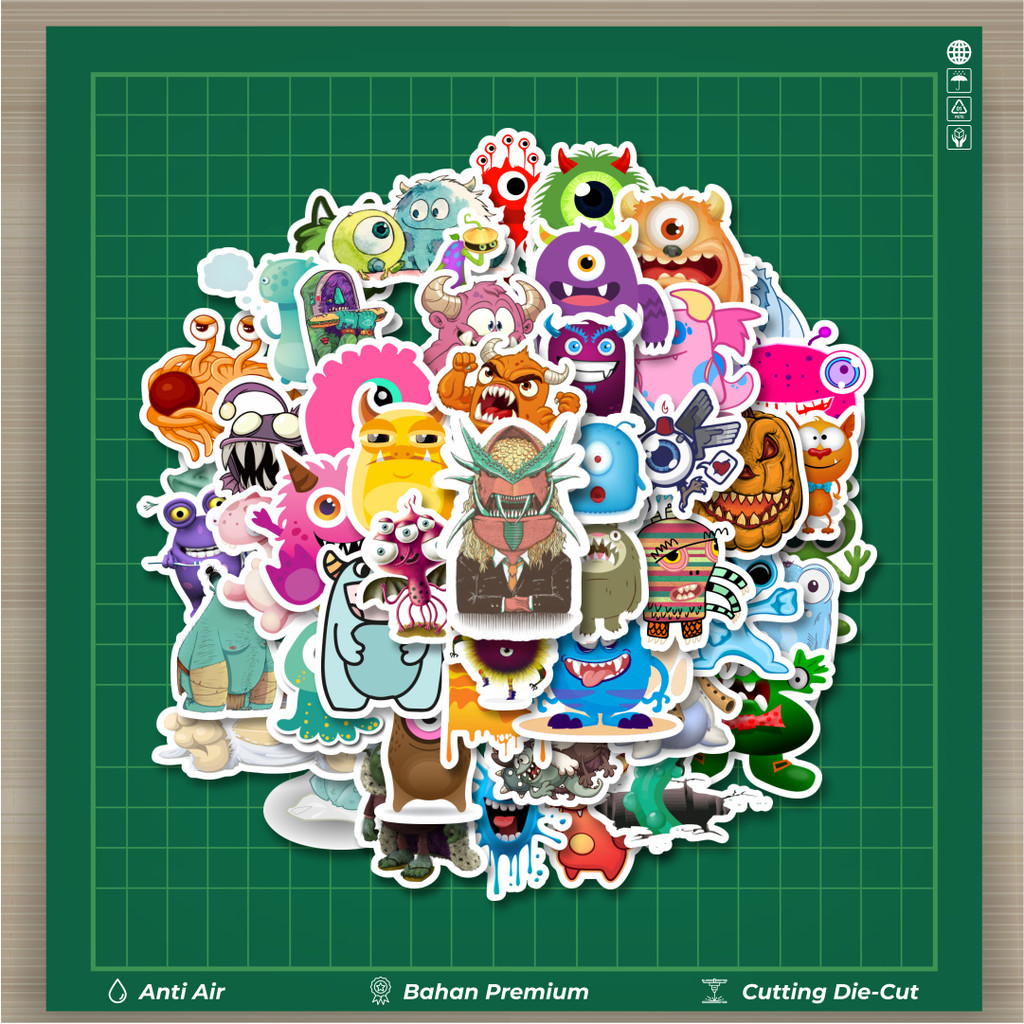 

HOT 50 PCS STIKER Stiker Monster Art Illustration Karakter Mix 6 Stiker Fashion Cars Decal Dingin Kartu Album Custom Vinyl Anti Air- Sticker Aesthetic Buku Journal Koper Casing HP Tablet Laptop Helm Motor Botol Minum