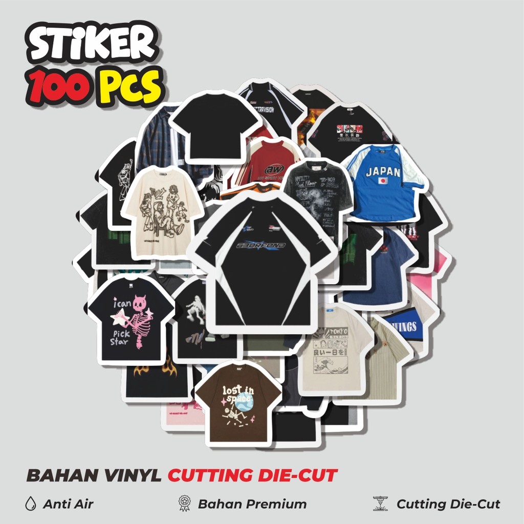 

Terbaru! 50 pcs Stiker T-Shirt V12 Dekorasi Lucu Kreatif untuk Notebook, Skateboard, HP