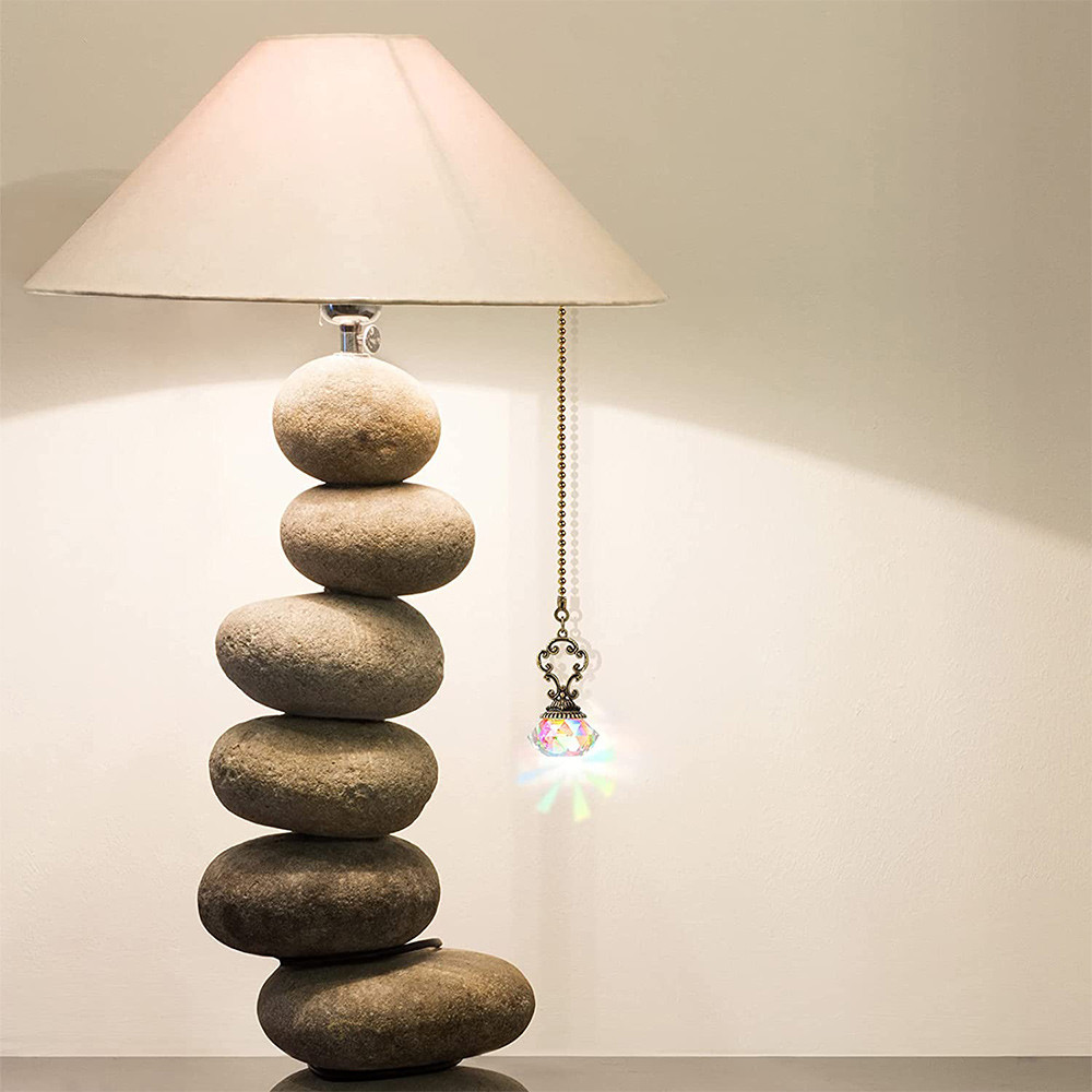 

F-3C 4 Pieces Artificial Crystal Ceiling Fan Pull Chains Pull Chain Extension With Connector For Light Ceiling Fan Desk Lamp