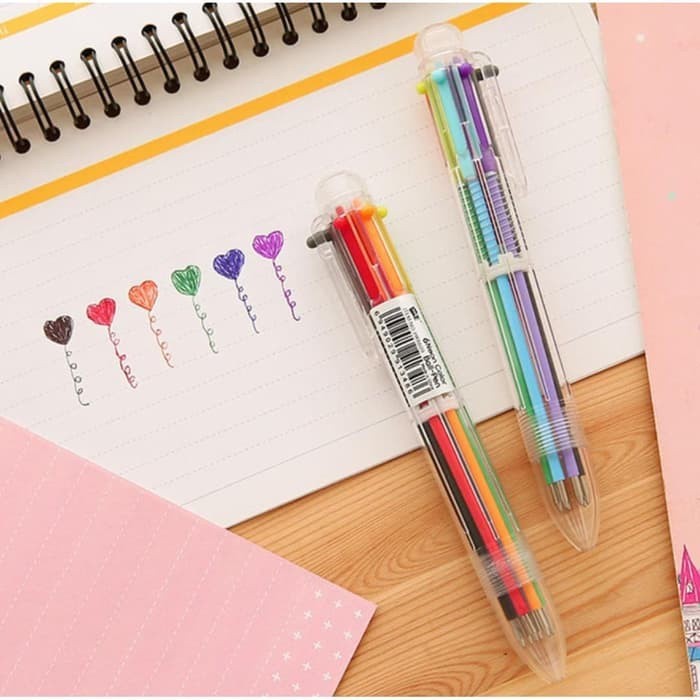 

Pulpen Warna Multifungsi Ballpoin Pena warna Warni Pen Colour 6 Warna