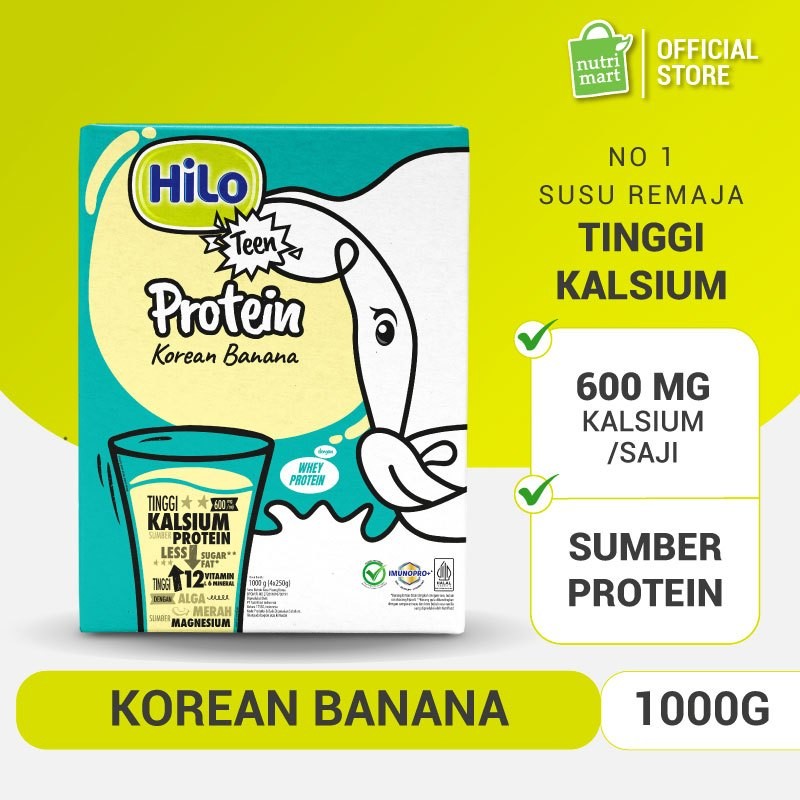 

HiLo Teen Korean Banana 1000 gram - Susu Remaja Tumbuh Tinggi Kalsium Protein Lebih Rendah Gula