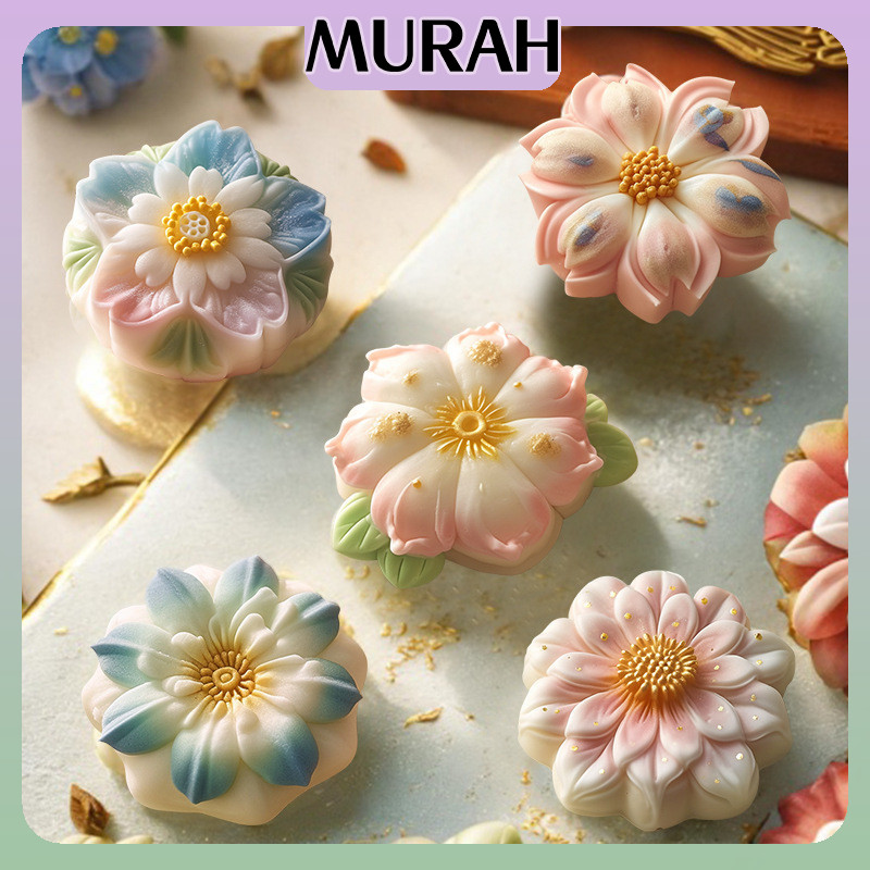 【Ready】Cetakan Silikon Puding Bunga Sakura/DIY Melati Cetakan Puding 3d Silikon Bunga Cetakan Penyeb