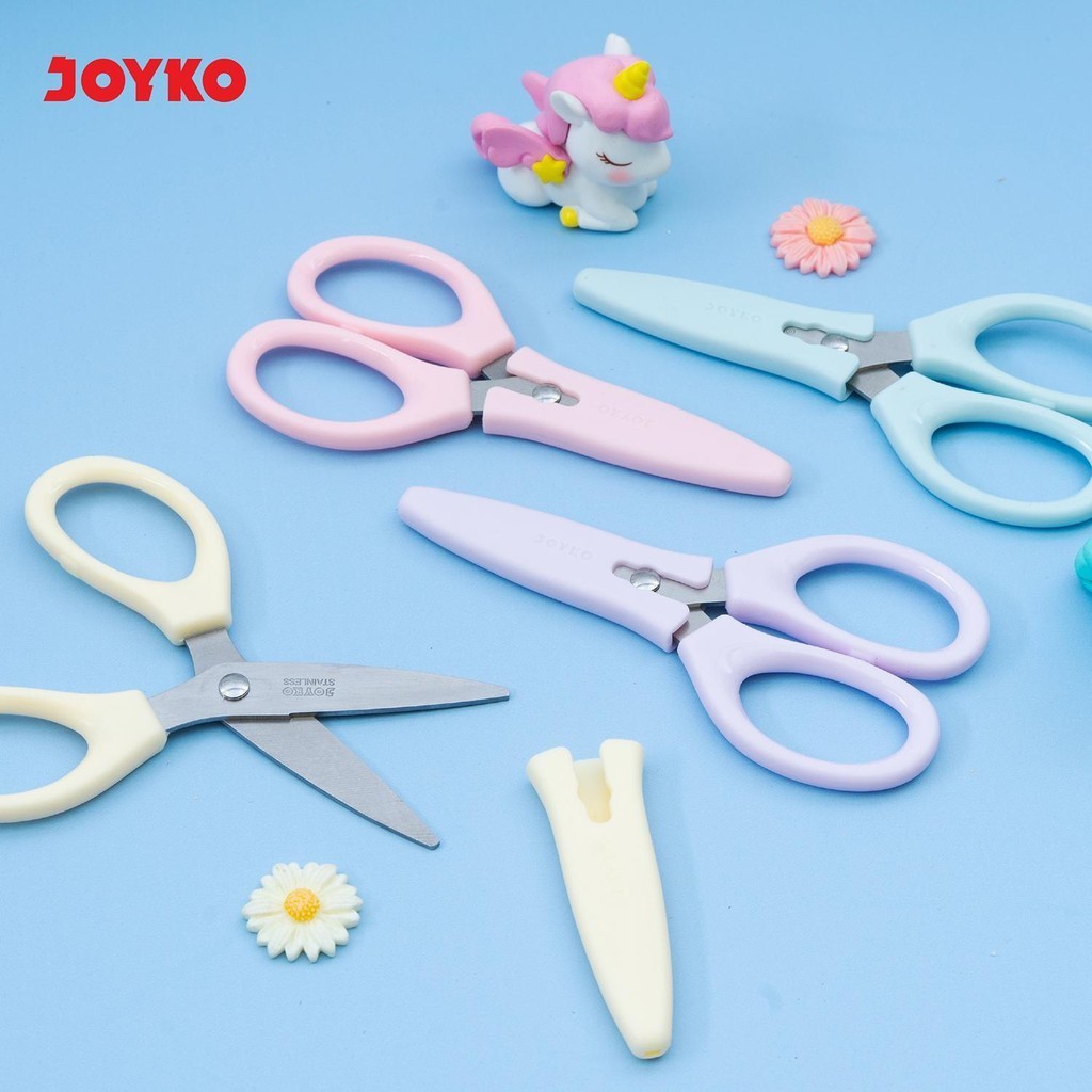 

GUNTING JOYKO SC-39 WARNA PASTEL | TAJAM BERBAHAN STAINLESS ANTI KARAT | GUNTING DENGAN PENUTUP