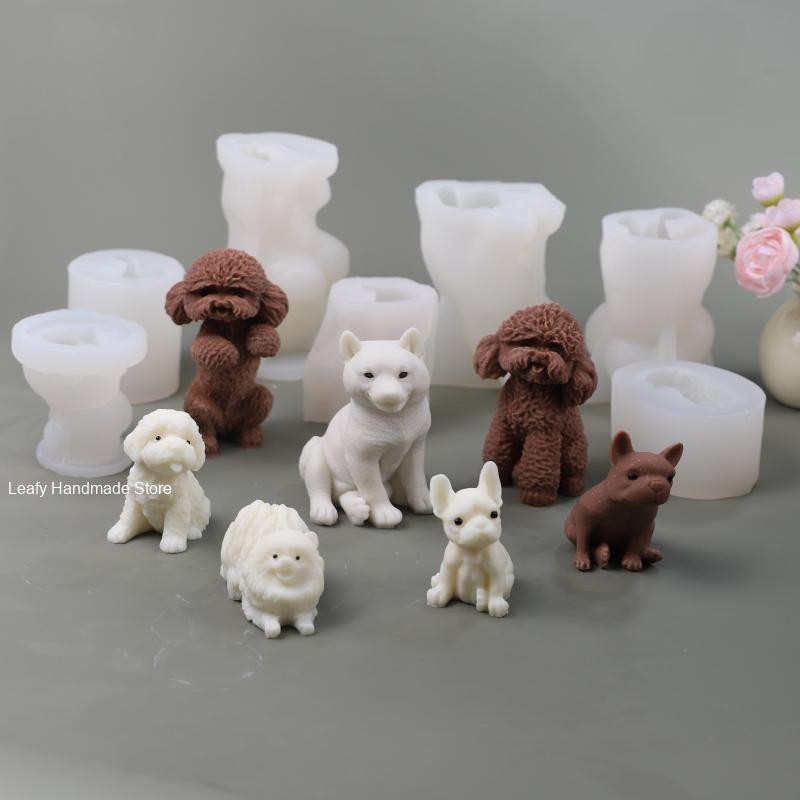 

Dog Candle Silicone Mold 3D Animal Cute Puppy Statue Soy Wax Mould Dog Lover Gift Home Decor Molds