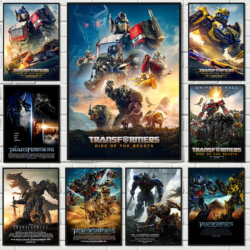 

2023 Classic Movie Poster Transformers Rise of the Beasts Series Film Poster Canvas Painting Wall Art Pictures Room Home Decor