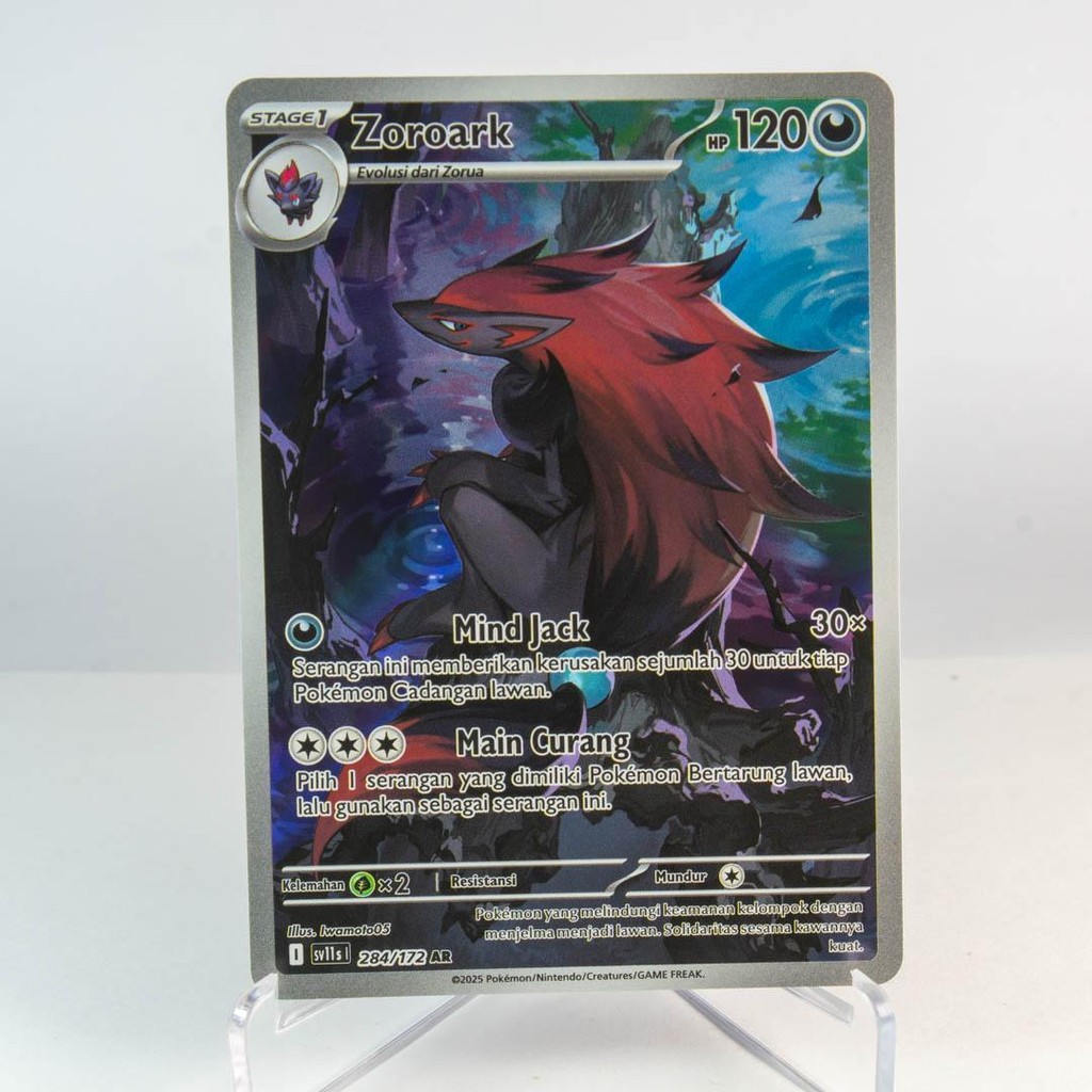 Zoroark AR 284/172 SV11s Hitam & Putih Kartu Pokemon TCG Original Indonesia