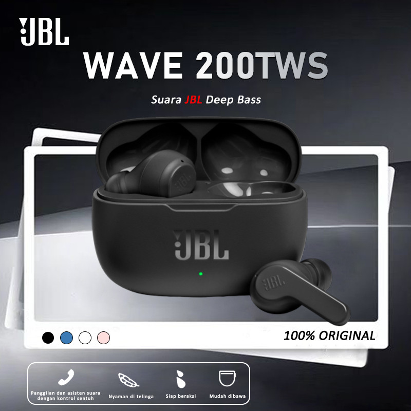 JAMIN MURAH [100%ORI] JBL Wave 200TWS Wireless Earphone Stereo Bluetooth Headset Noise Cancelling Ga