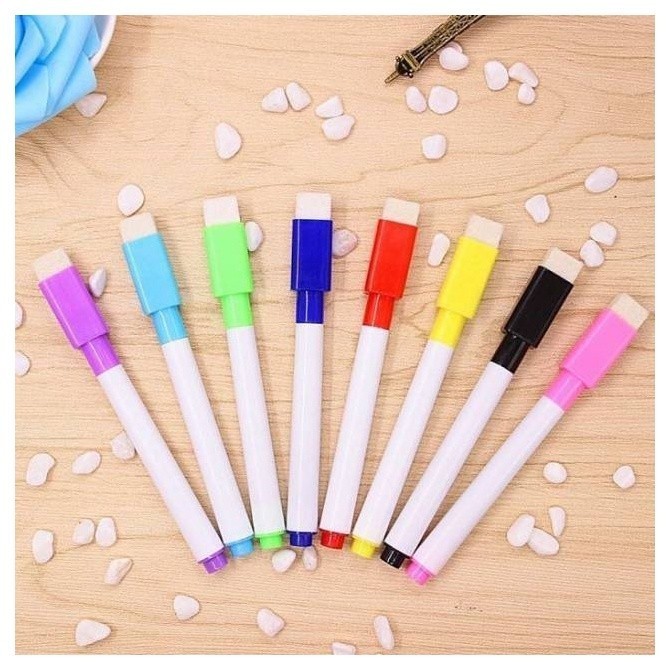 

KIDSINKID SPIDOL WIPECLEAN isi 8 PCS/ Spidol Warna/ Spidol Papan Tulis/ Dry Erase Marker Set / Spidol Bisa Hapus