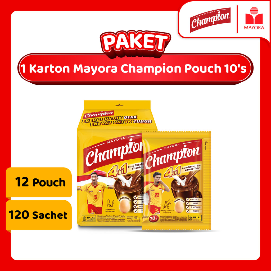 

Paket 1 Karton Mayora Champion Pouch 10's