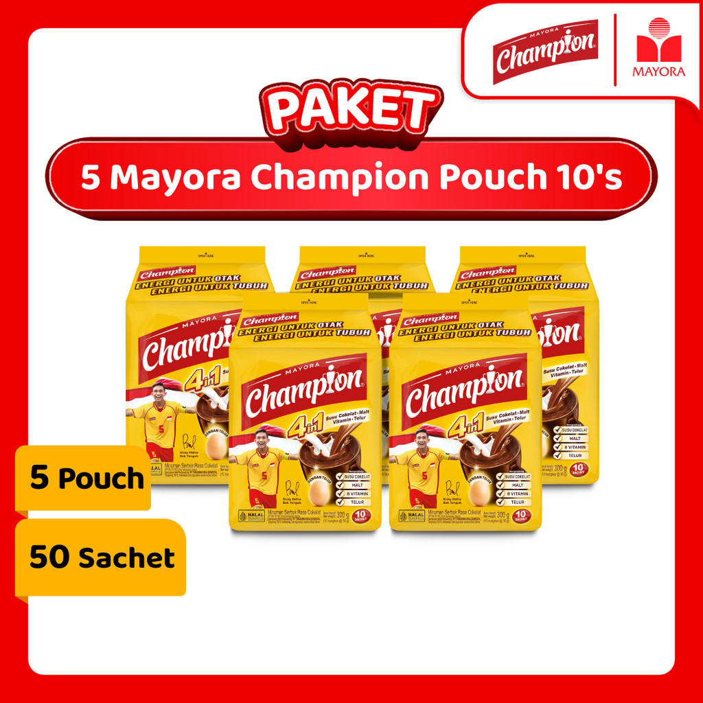 

Paket 5 Mayora Champion Pouch 10's