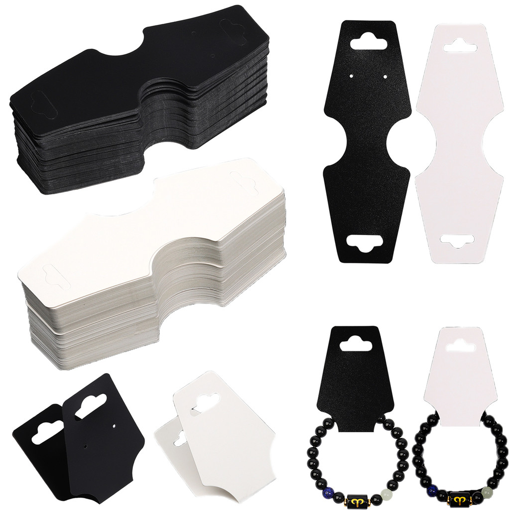 

50pcs Bracelet Jewellery Packaging Card White Black Blank Storage Paper Card Jewelry Display Holder Tag Cardboard