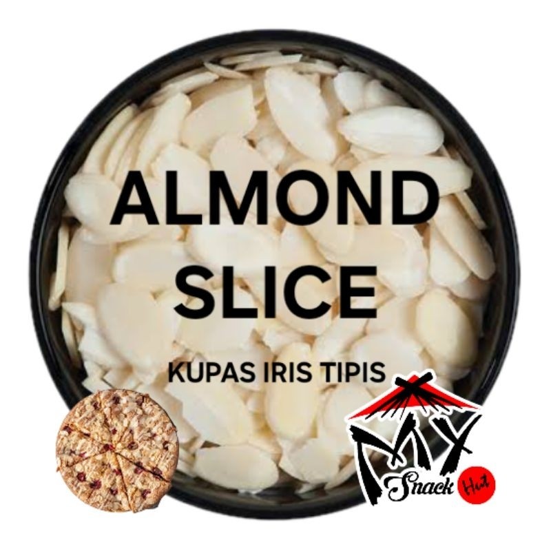 

ALMOND SLICE KUPAS 50GR MENTAH KACANG ALMON FLAKE BADAM IRIS TIPIS BERSIH XING REN PIAN KUE HALAL