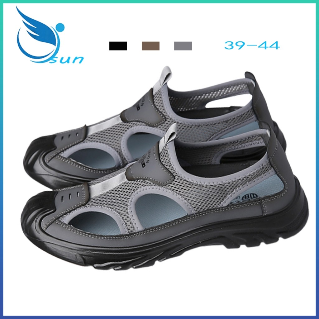 【Louluen】Sepatu Pria Slip On Sandal Gunung Pria Sandal Pria Kasual Sandal Outdoor Pria Sandal Sepatu