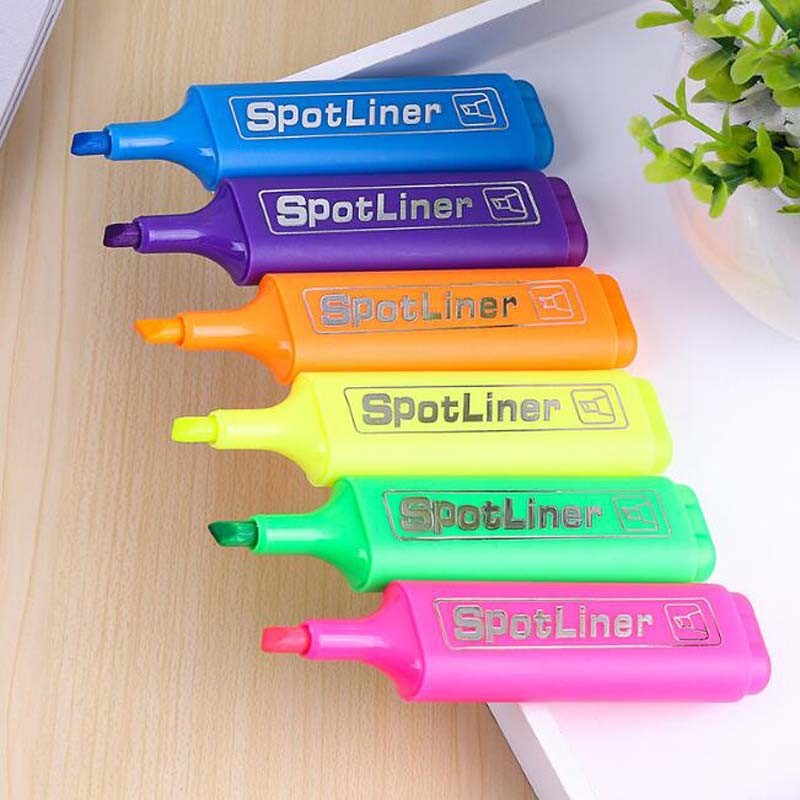 

Highlighter MP-460 Water-based Pigment Single Head 6-Color Marker Pen Head Pen Note Pen Stationery Office school supplies