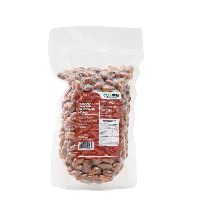 

Paling Murah Greenara Natural Roasted Almond 500gr / Kacang Almond Panggang - Lightly Salted Roasted Almond 500gr