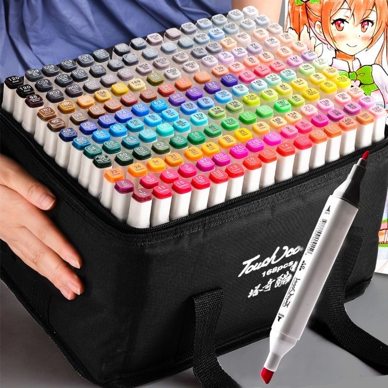 

80-262 Colors Double Headed Oily Art Marker Pen Set for Draw Sketching Oily Tip Based Markers Graffiti Manga School Art Supplies