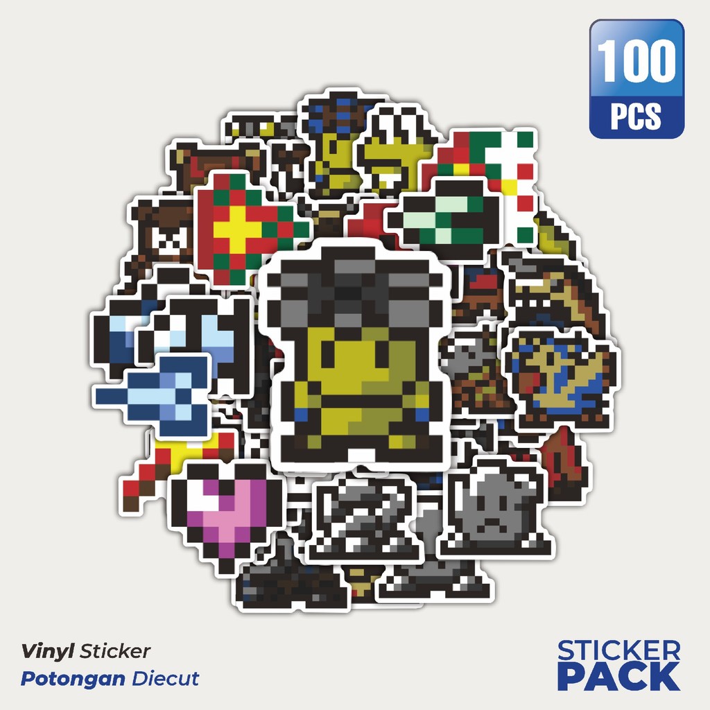 

Super Hemat! 100 PCS Stiker Pixel Digimon V62 Waterproof Aesthetic- Untuk Laptop, Motor, dan Helm - Paper Stationery Pack