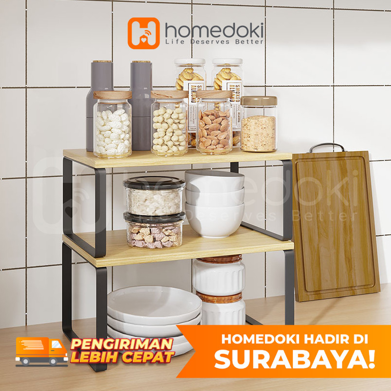 Homedoki Surabaya- Rak Susun Serbaguna/Rak Piring/Rak Dapur/Rak 2 Susun