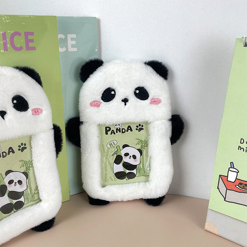 

Kawaii Cartoon Panda Photocard Holder Plush Cute Student Card Holder Kpop Idol Photo Sleeve School Stationery
