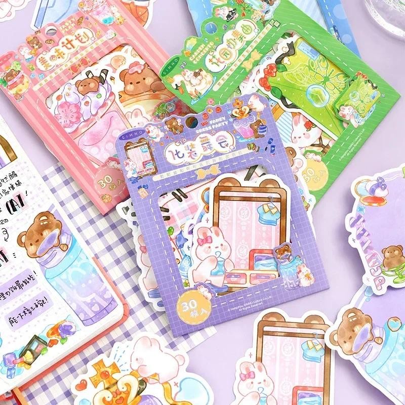 

30pcs Special Shaped Memo Lilith and Hem Series Cartoon Cute Handbook Message Decorative Material Paper Note