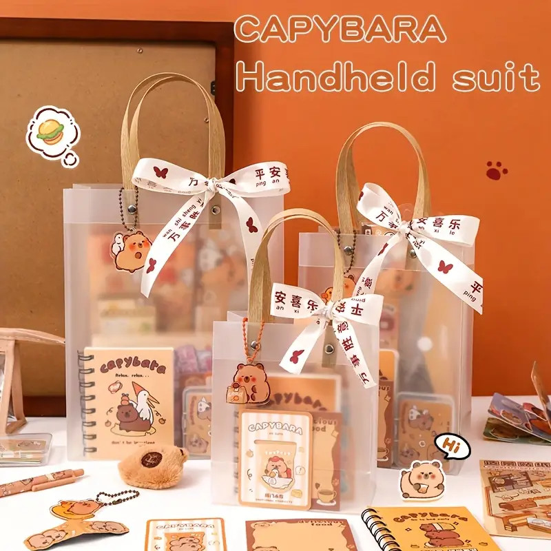 

Capybara Themed Stationery Gift Set Abundant Cute Back-to-school Gift Kit Pencil Case Study Stationery for Students