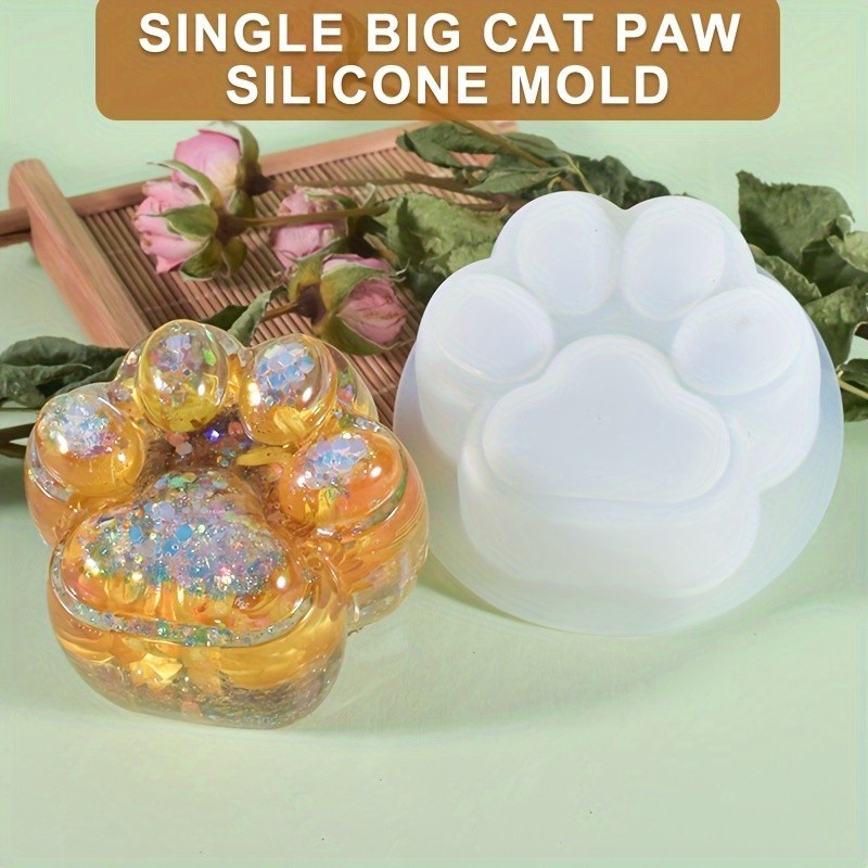 

1 Large Cat Paw Silicone Mold，ApplicableDIYCandle、Resin crafts and keychains - Durable Cartoon Paw Design，Suitable for home deco