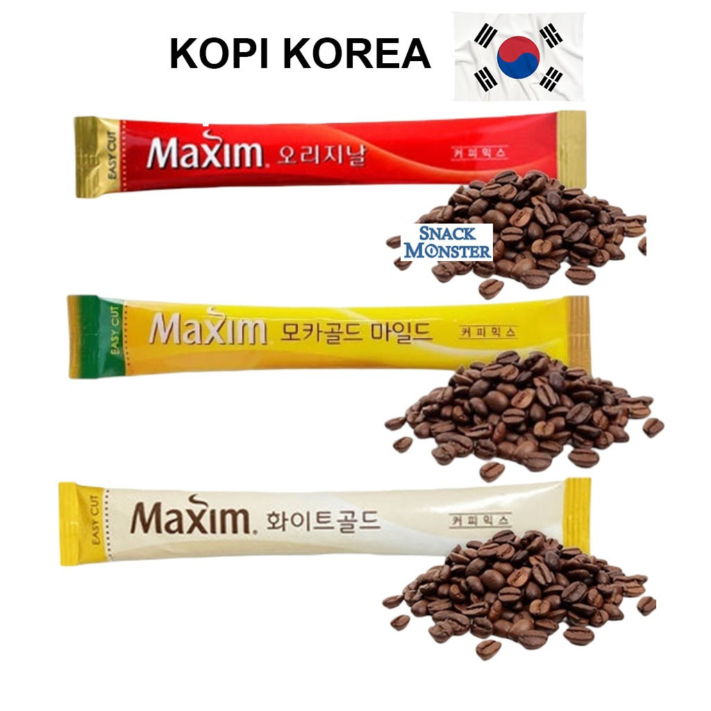 

Kopi Maxim Kopi Korea rasa Original Mocha Gold White Gold - Netto 12 gr