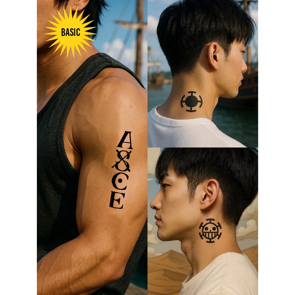 Potatoo Tato Stiker Temporer Tema Wibu One Piece Tahan Air Waterproof