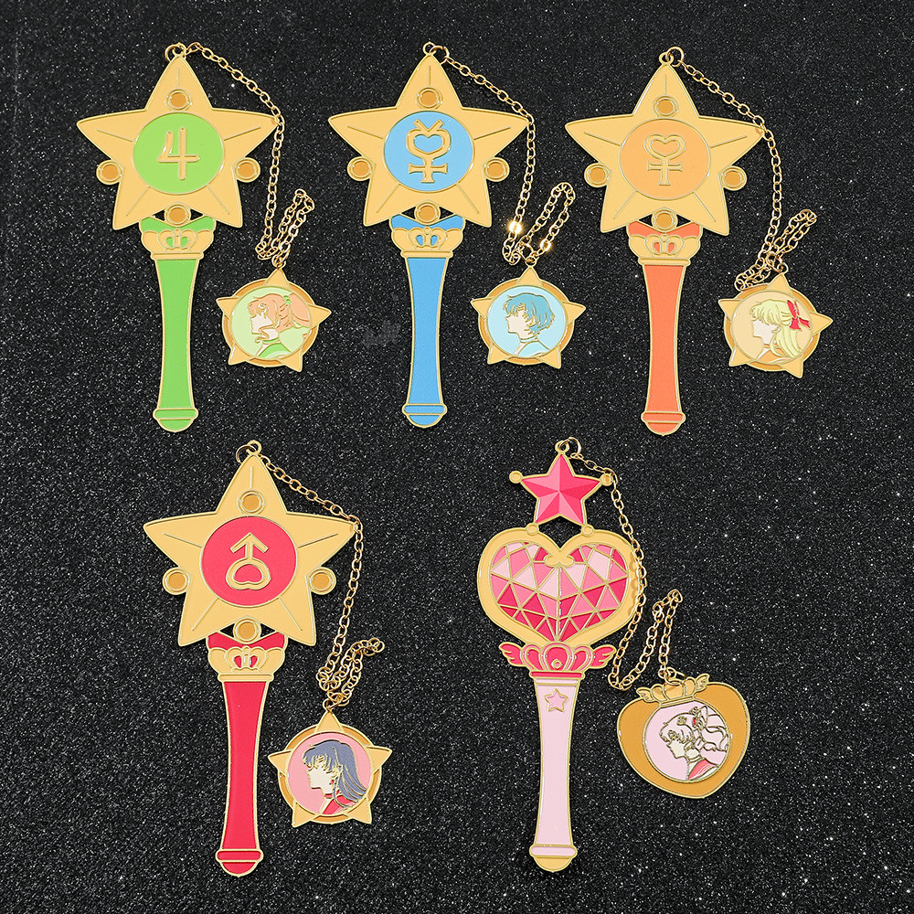 

Anime Sailor Magic Stick Creative Metal Bookmark Female Fan Book Lover Gift Collection Birthday Gift