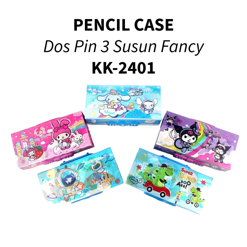 

♚Kotak pensil Kode 3D Susun / Kotak pensil Dos Pin 3 Tingkat♚