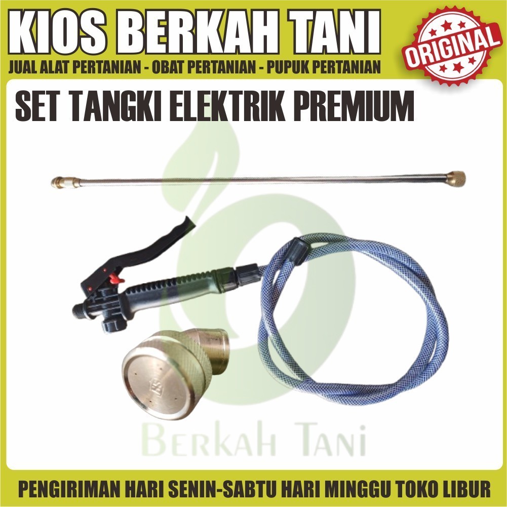 set tangki sprayer elektrik Selang benang Handle Empuk Stik Teleskop Kuningan nozzle lubang 4 kabut 