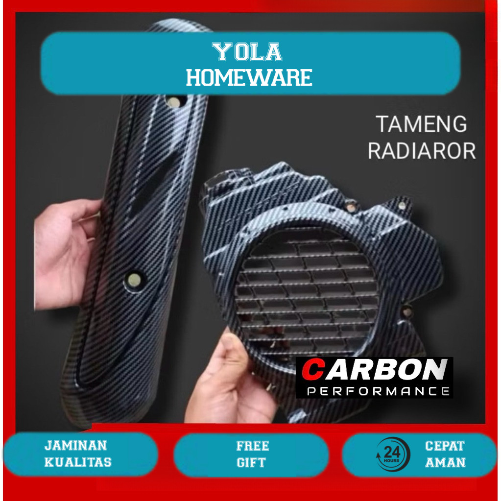 RADIATOR CARBON VARIO KARBU TUTUP KNALPOT VARIO KARBU CARBON ▪️cover radiator vario karburator carbo