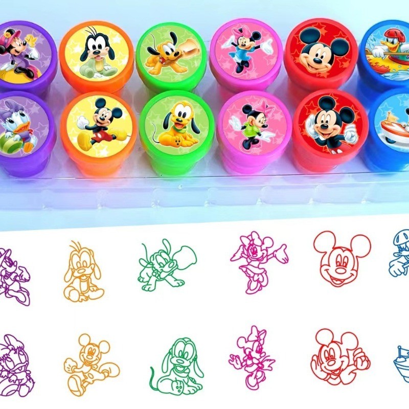 

MINISO 12/36pcs Mickey Stamps Cute Party Favors for Kids Birthday Gifts Kawaii