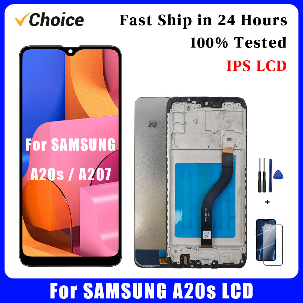 for SAMSUNG A20s IPS LCD Display Tou Screen Digitizer for Samsung SM-A207F SM-A207M SM-A2070 With Fr
