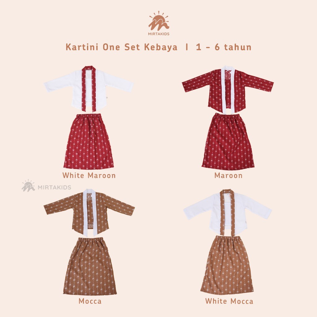Mirtakids Set Kebaya Kartini Anak Perempuan (1-6 tahun)| Pattern Dobby