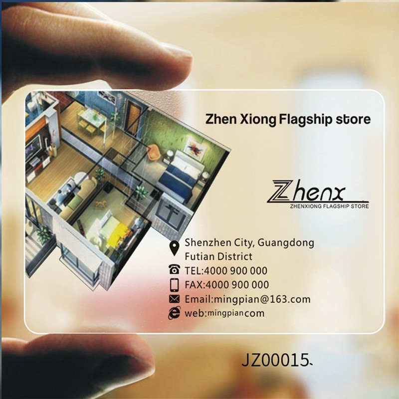 

Transparent PVC Business Cards CustomizeWaterproof Thank You Card Print One SideFree design Round Cornor for Office Supplies