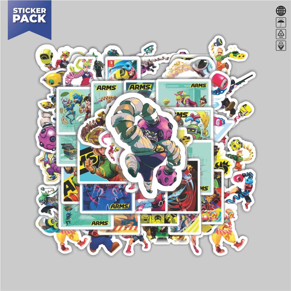 

[100PCS]Stiker Pack Stiker Game Series Nintendo Arms Karakter Mix Aesthetic Vinyl Anti Air Dekorasi Sticker Laptop Buku Journal Koper Helm Casing HP Gitar Helm Skateboard