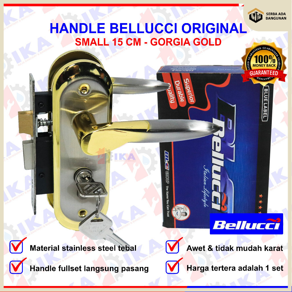SAB Kunci Pintu kecil Silinder Bellucci Georgia l Gagang Rumah l Handle Full Set I Kunci pintu kamar