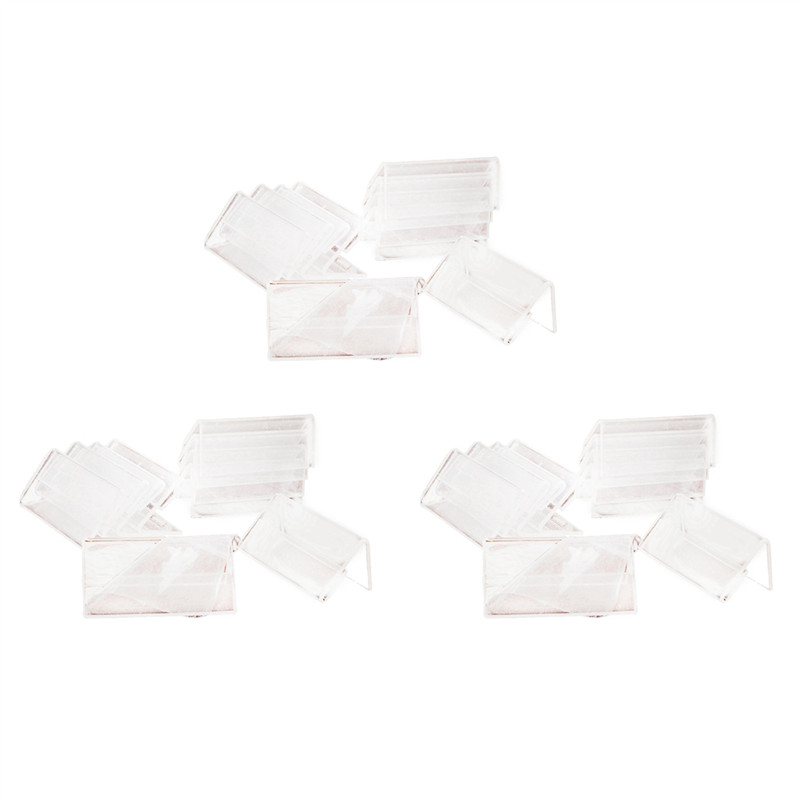 

AONEQ-150Pcs Clear Signage Card Holder Poster Holder Plastic Mini Label Holder Acrylic Card Display Stand 2X4cm