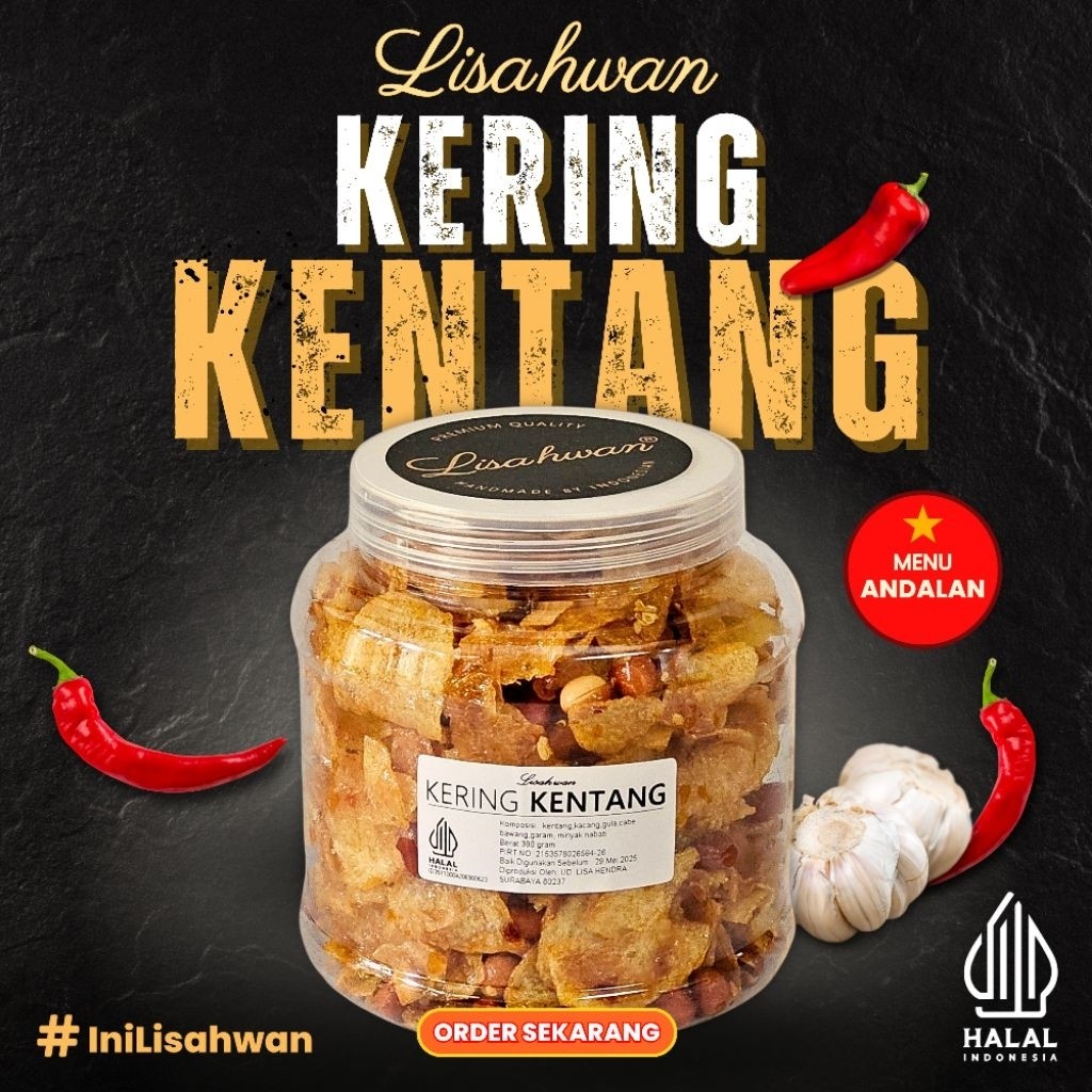 

KERING KENTANG LISAHWAN - Pedas Manis, Renyah, Lauk Siap Saji.
