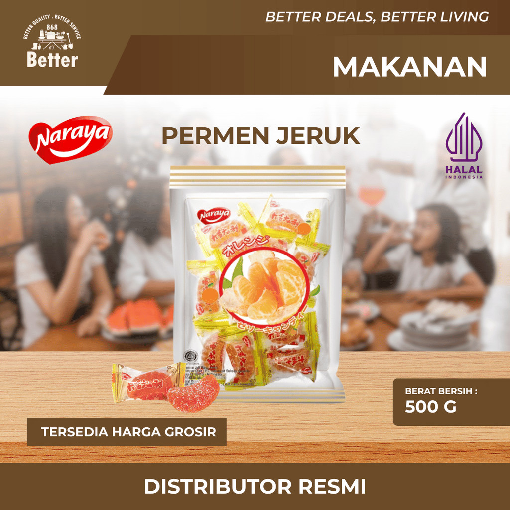 

NARAYA Jelly Jeruk Mandarin 500gr Manis Segar Bentuk Mirip Buah Snack Halal