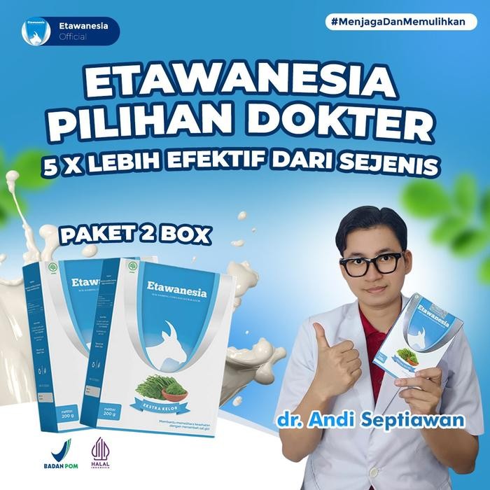 

[Promo]Best Seller Paket 2 Box Etawanesia Rekomendasi Dokter - Etawanesia Susu Kambing Etawa Premum dengan Daun Kelor Tanpa Pemanis Buatan - 2 BOX