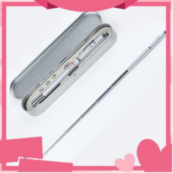 

Pulpen Laser Pena Bolpoin LED Aluminium Pointer - 5 IN 1 Pen Ballpoint Presentasi Dengan Box