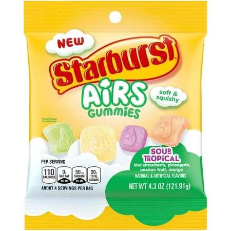 

Starburst Airs Tropical Sour Gummy Candy / Kembang Gula Jeli Aneka Buah 121.91 Gr